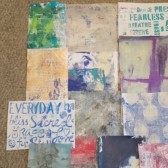 20 Assorted Handmade Monoprint Papers - Picture 2 of 5